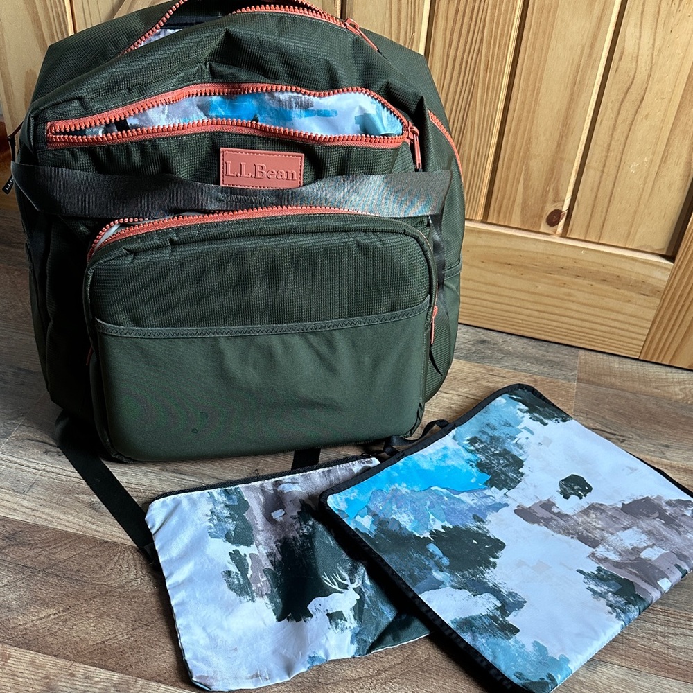 L.L. Bean Dark Green Diaper Bag Backpack